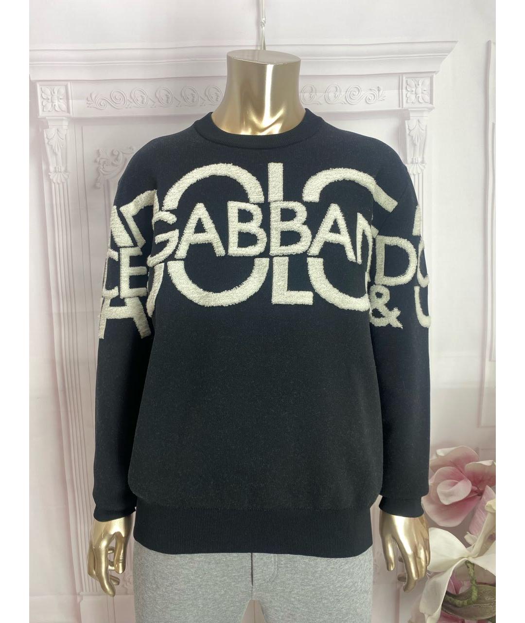 DOLCE&GABBANA Черный хлопковый джемпер / свитер, фото 8