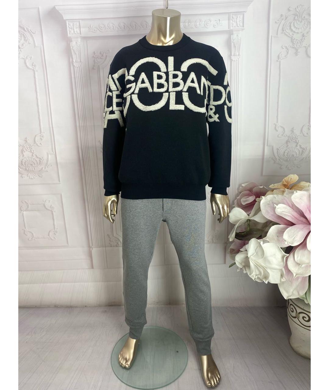 DOLCE&GABBANA Черный хлопковый джемпер / свитер, фото 7