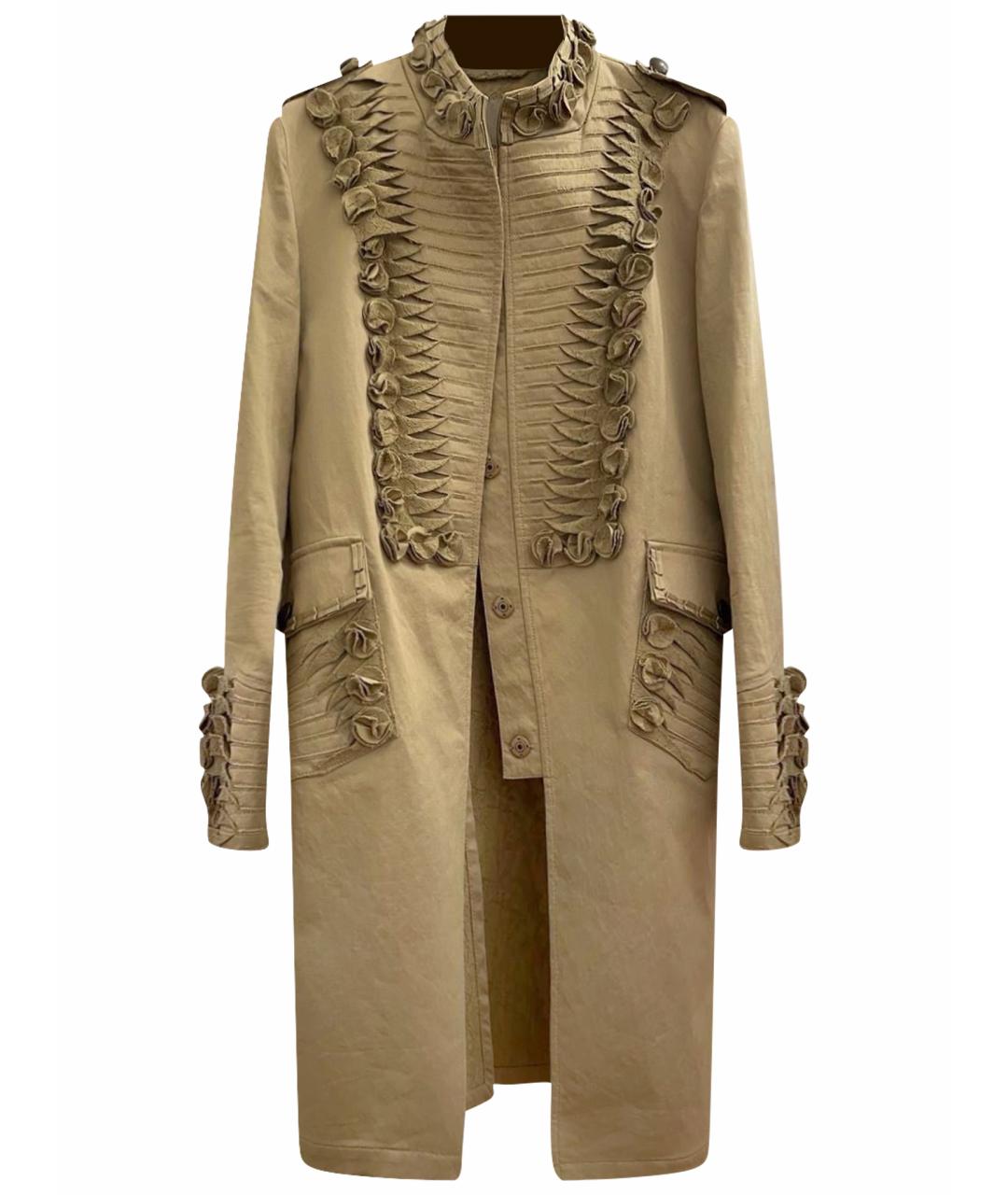 ERMANNO SCERVINO Бежевый хлопко-эластановый тренч/плащ, фото 1