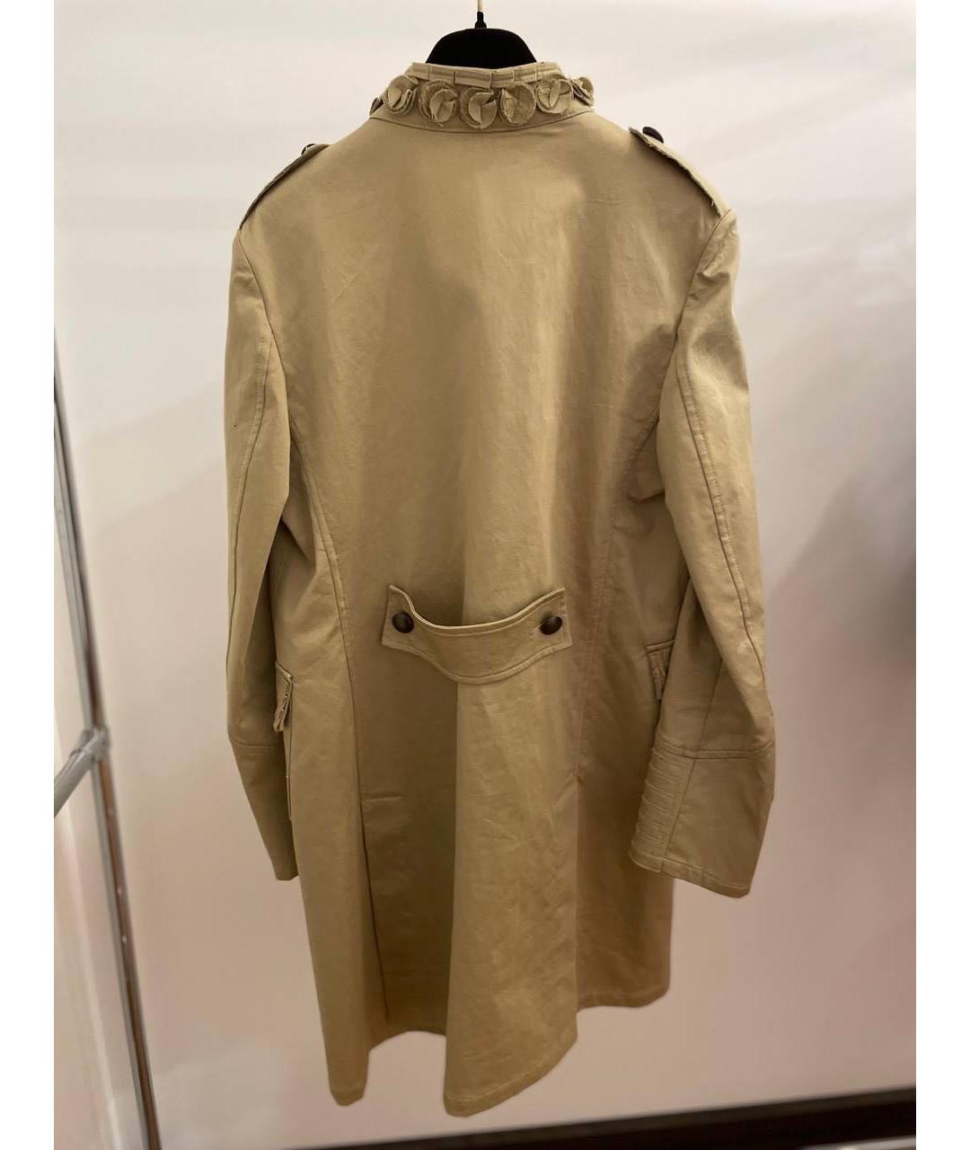 ERMANNO SCERVINO Бежевый хлопко-эластановый тренч/плащ, фото 2