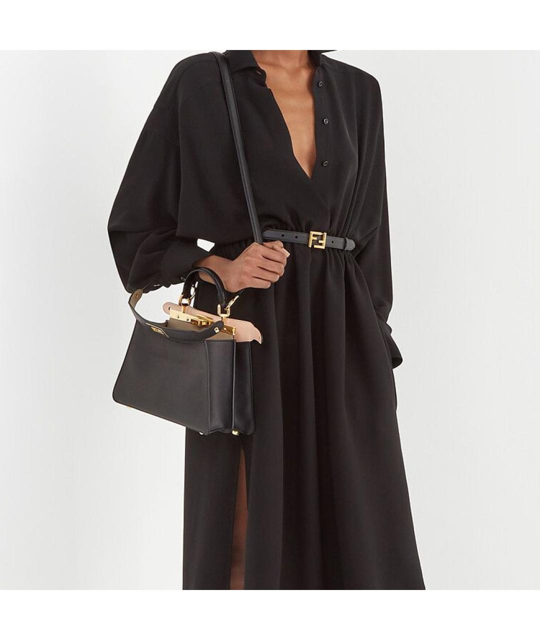 FENDI Черный кожаный ремень, фото 5