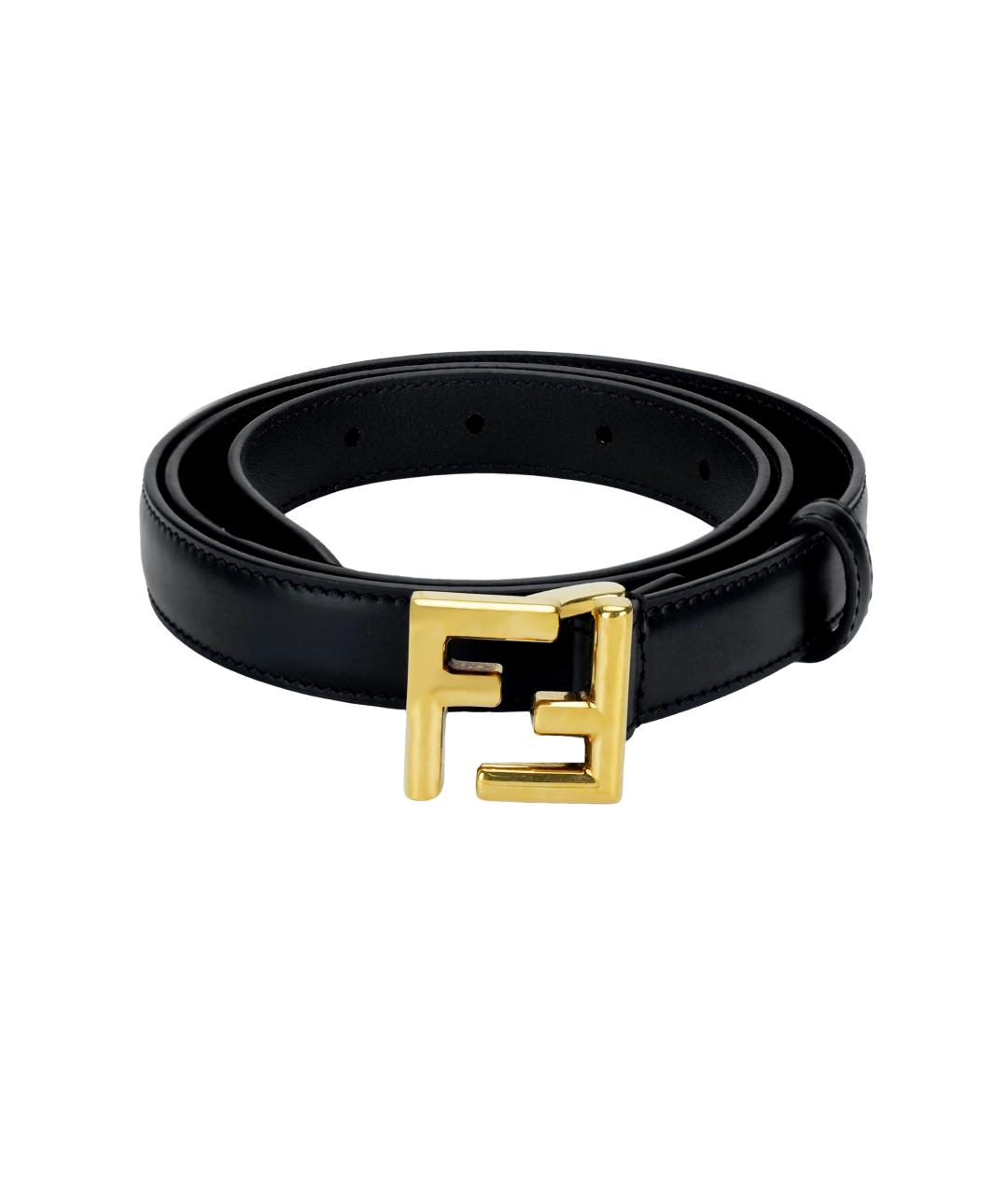 FENDI Черный кожаный ремень, фото 2