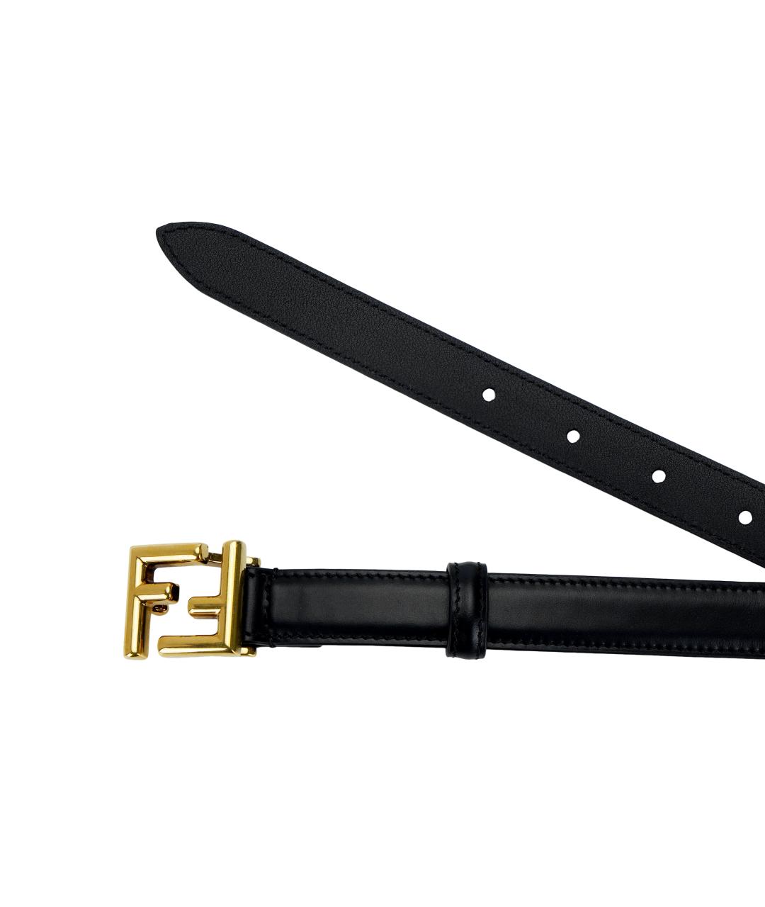 FENDI Черный кожаный ремень, фото 4