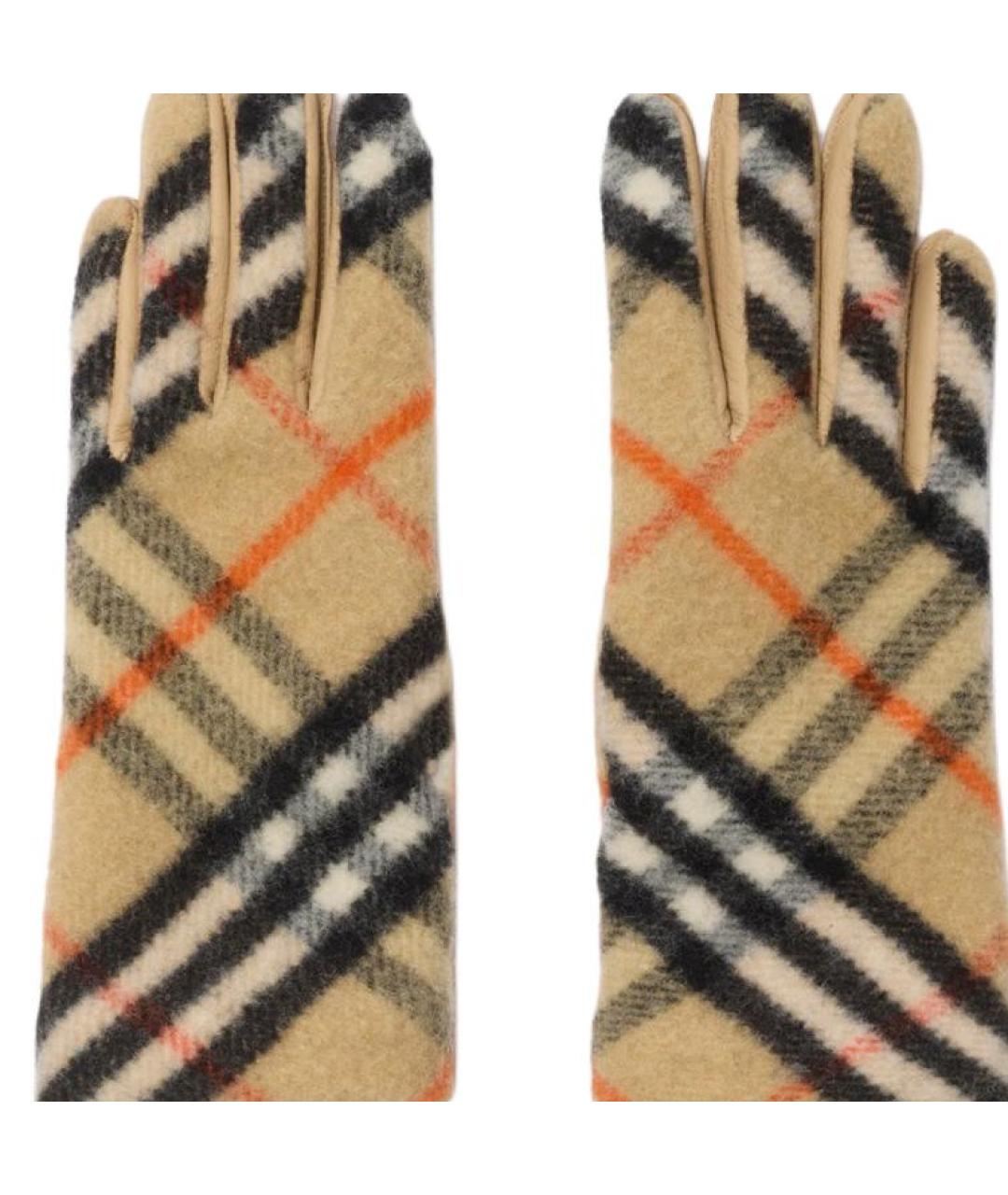 BURBERRY Мульти шерстяные перчатки, фото 3