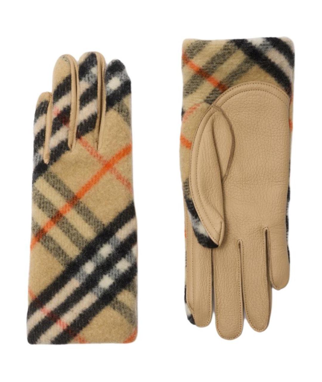 BURBERRY Мульти шерстяные перчатки, фото 2