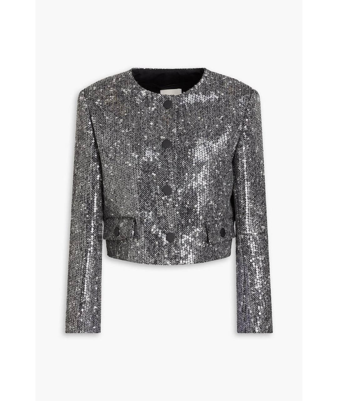 SANDRO Серый шерстяной жакет/пиджак, фото 8