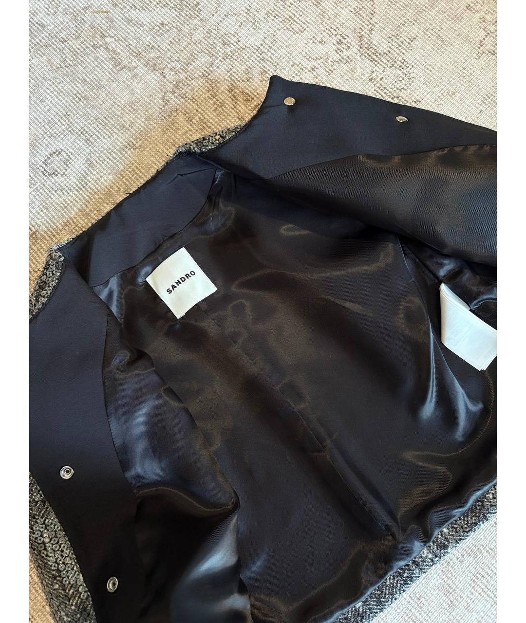 SANDRO Серый шерстяной жакет/пиджак, фото 7