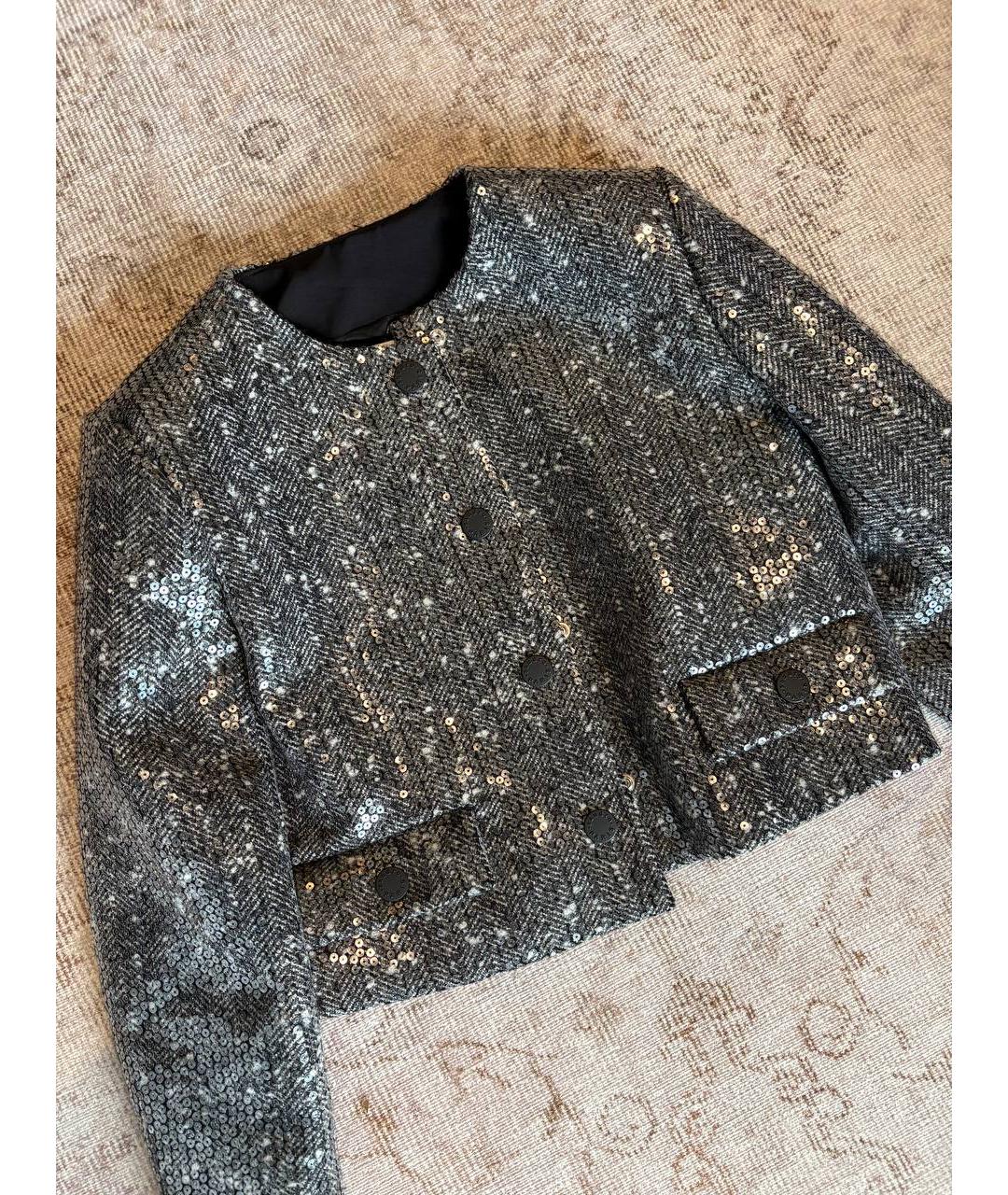 SANDRO Серый шерстяной жакет/пиджак, фото 4