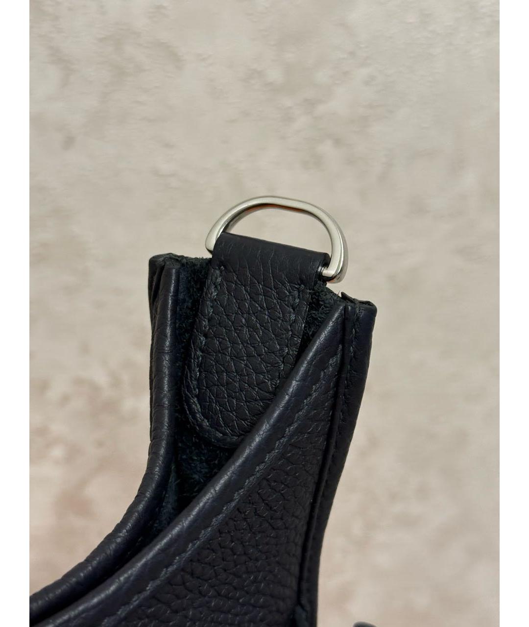 HERMES Темно-синяя кожаная сумка через плечо, фото 7