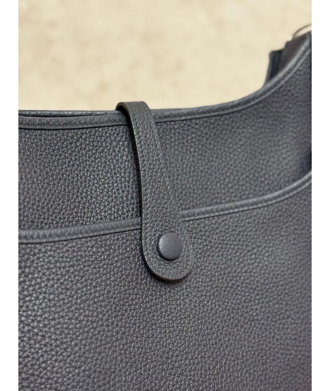 HERMES Темно-синяя кожаная сумка через плечо, фото 5