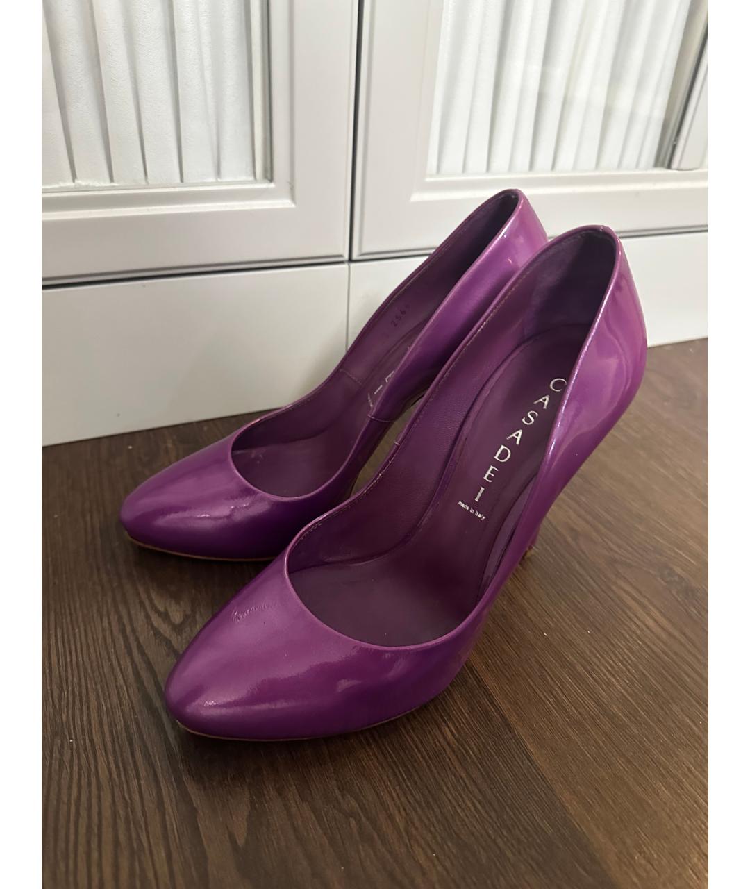 CASADEI Фиолетовые кожаные туфли, фото 2