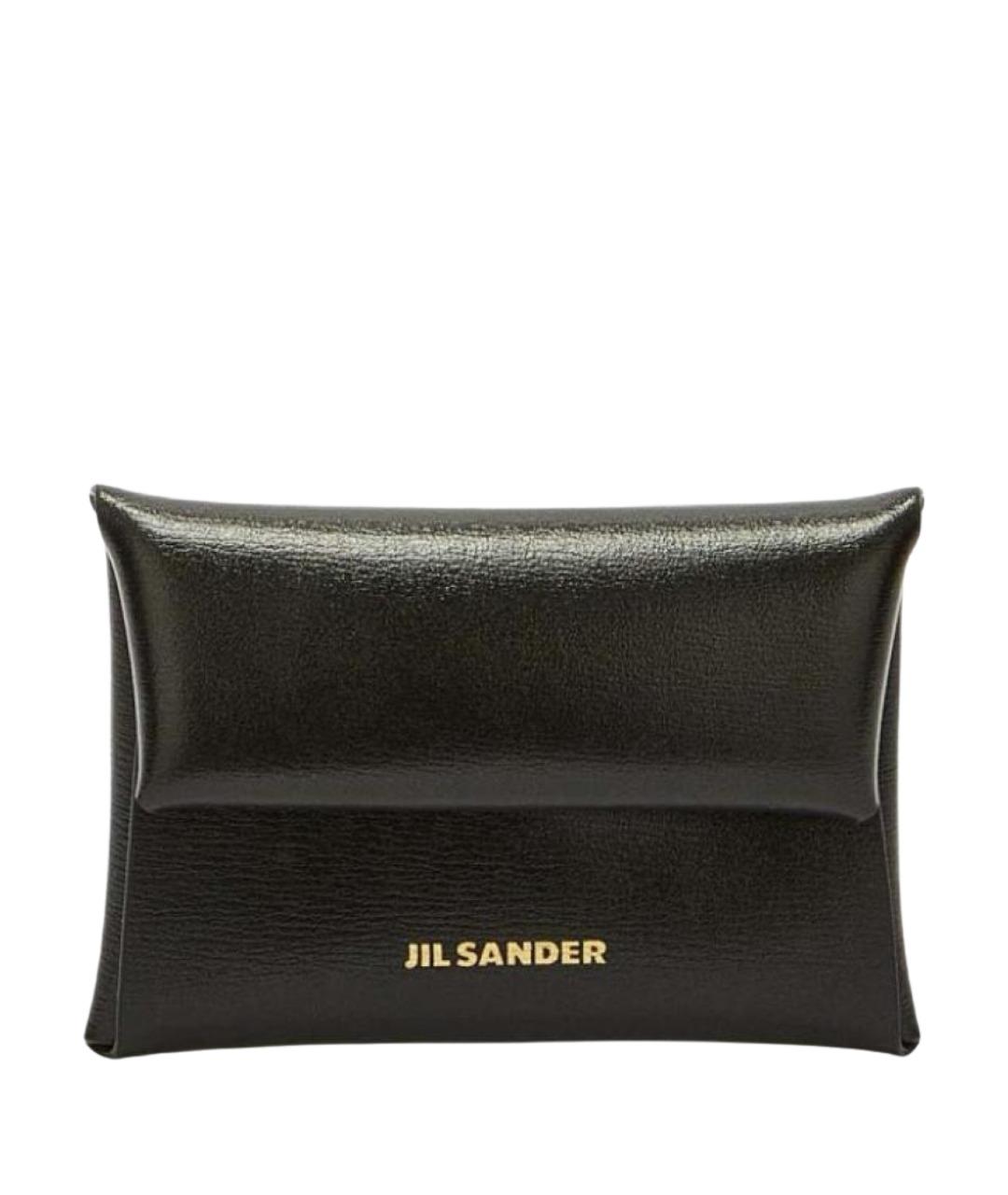 JIL SANDER Черный кожаный кошелек, фото 1