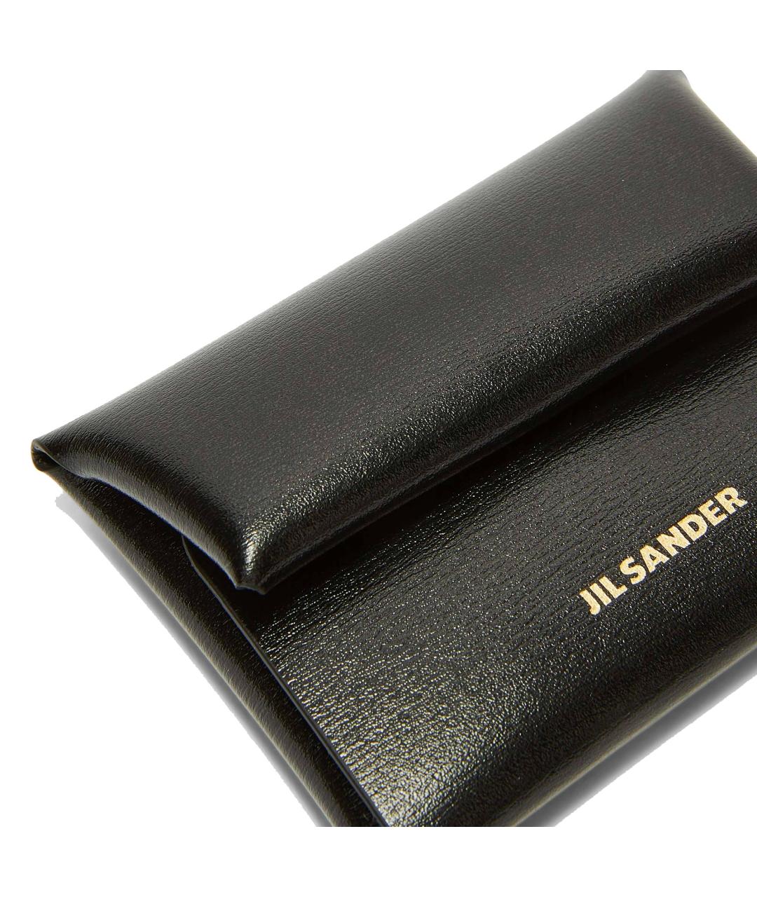 JIL SANDER Черный кожаный кошелек, фото 3