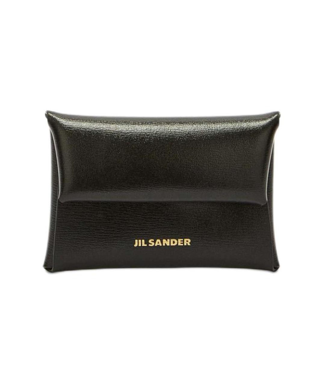 JIL SANDER Черный кожаный кошелек, фото 5