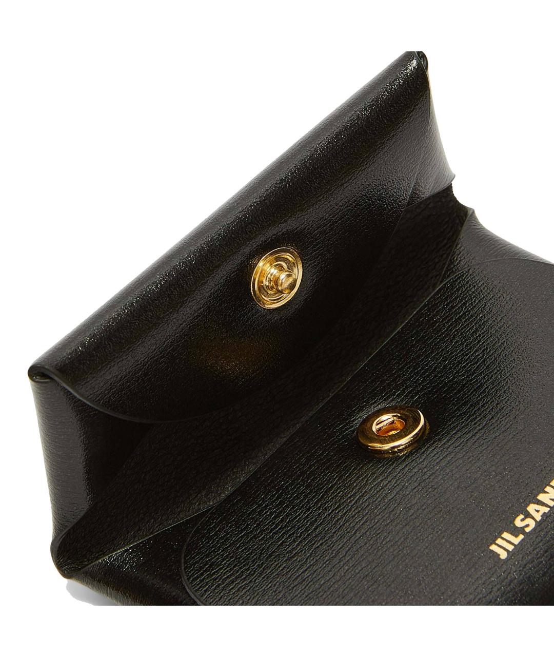 JIL SANDER Черный кожаный кошелек, фото 4