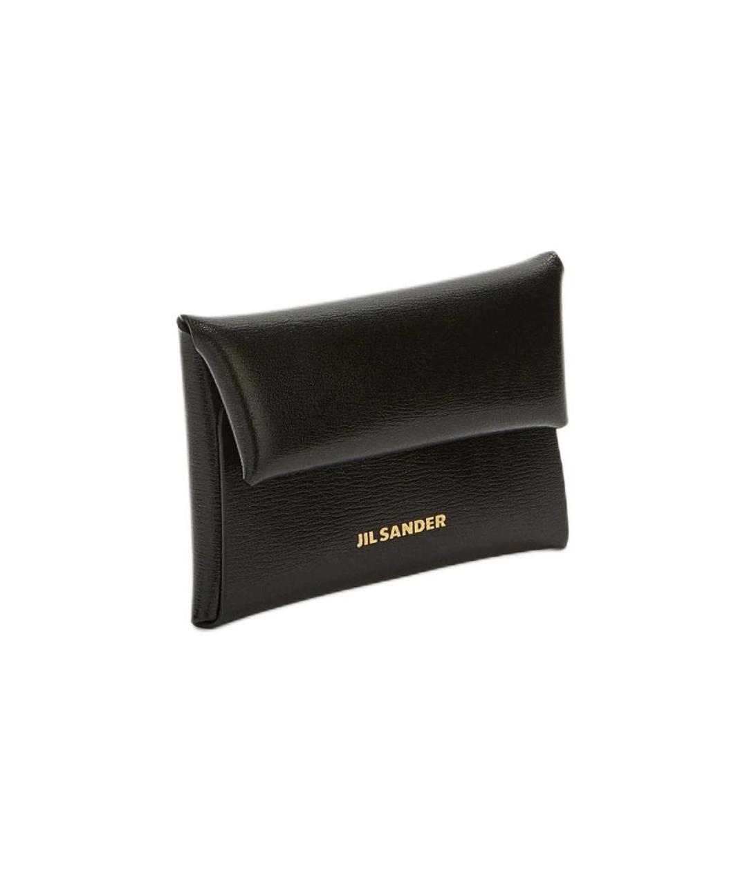 JIL SANDER Черный кожаный кошелек, фото 2