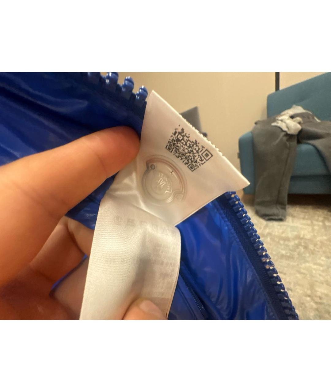 MONCLER Синий полиэстеровый пуховик, фото 3