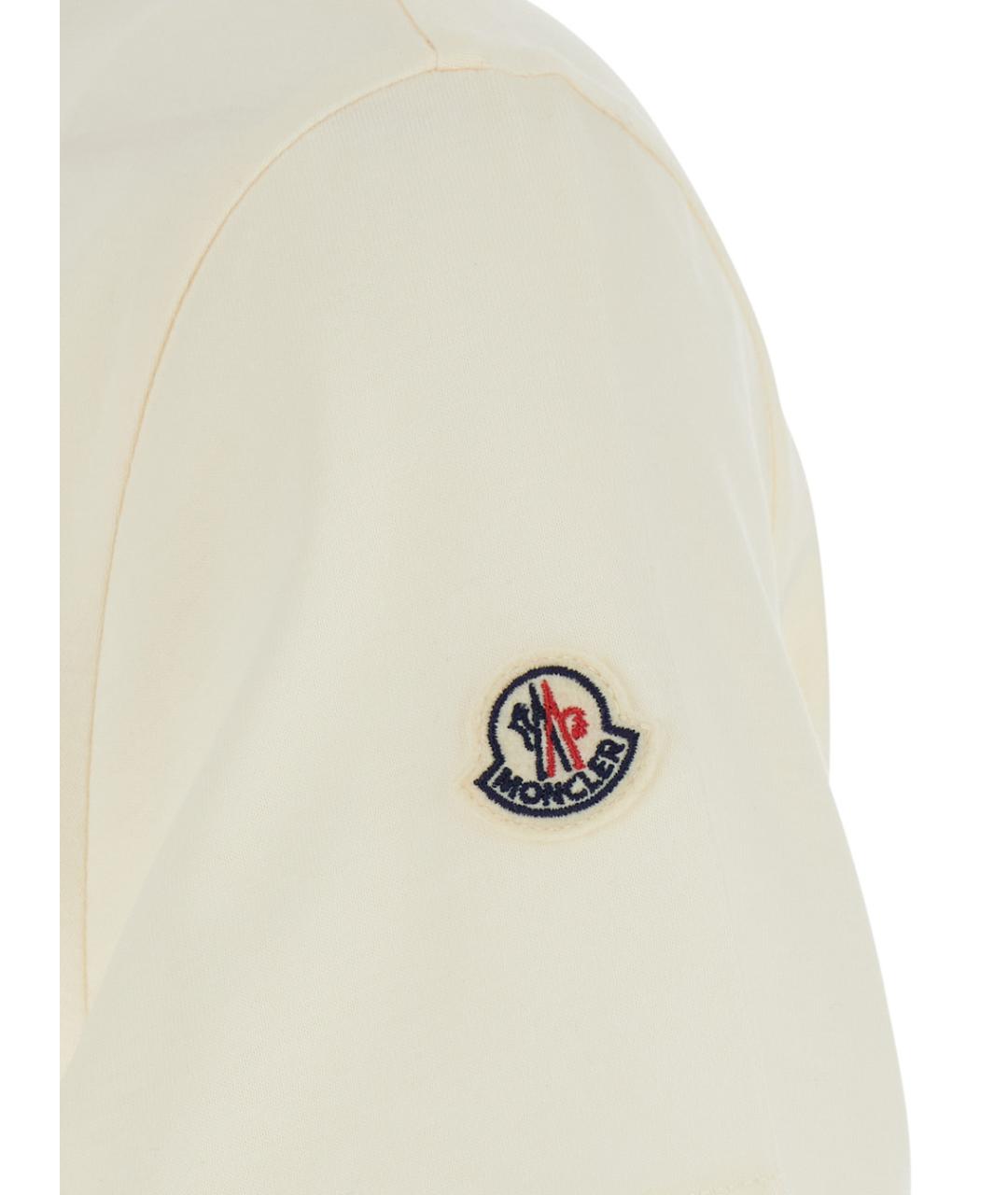 MONCLER Белая хлопковая футболка, фото 3