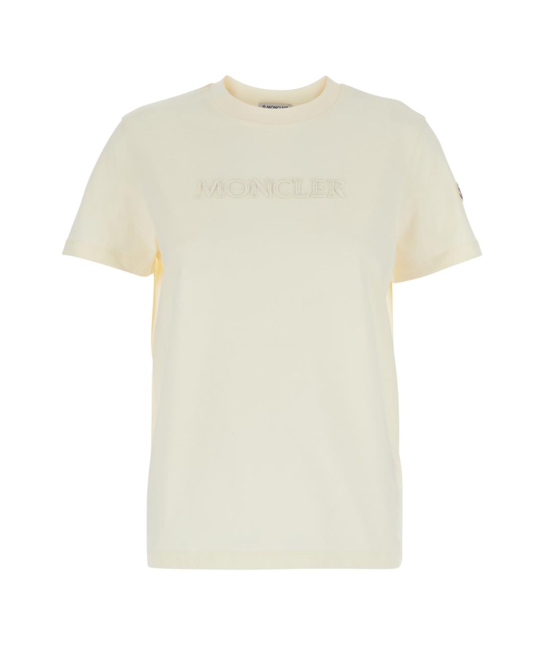 MONCLER Белая хлопковая футболка, фото 1