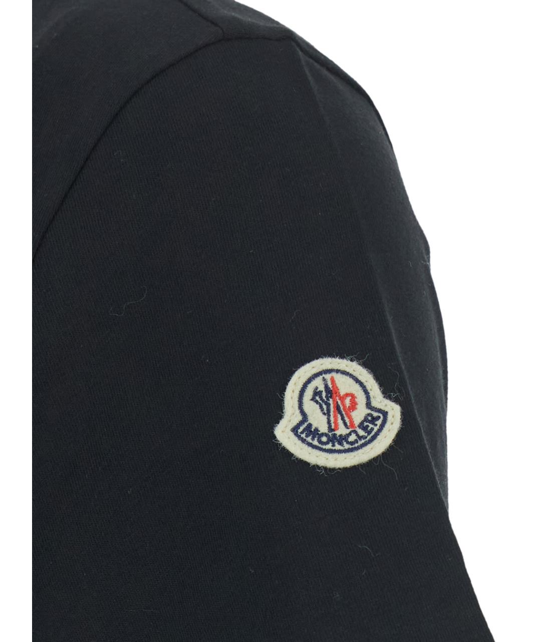MONCLER Черная хлопковая футболка, фото 3