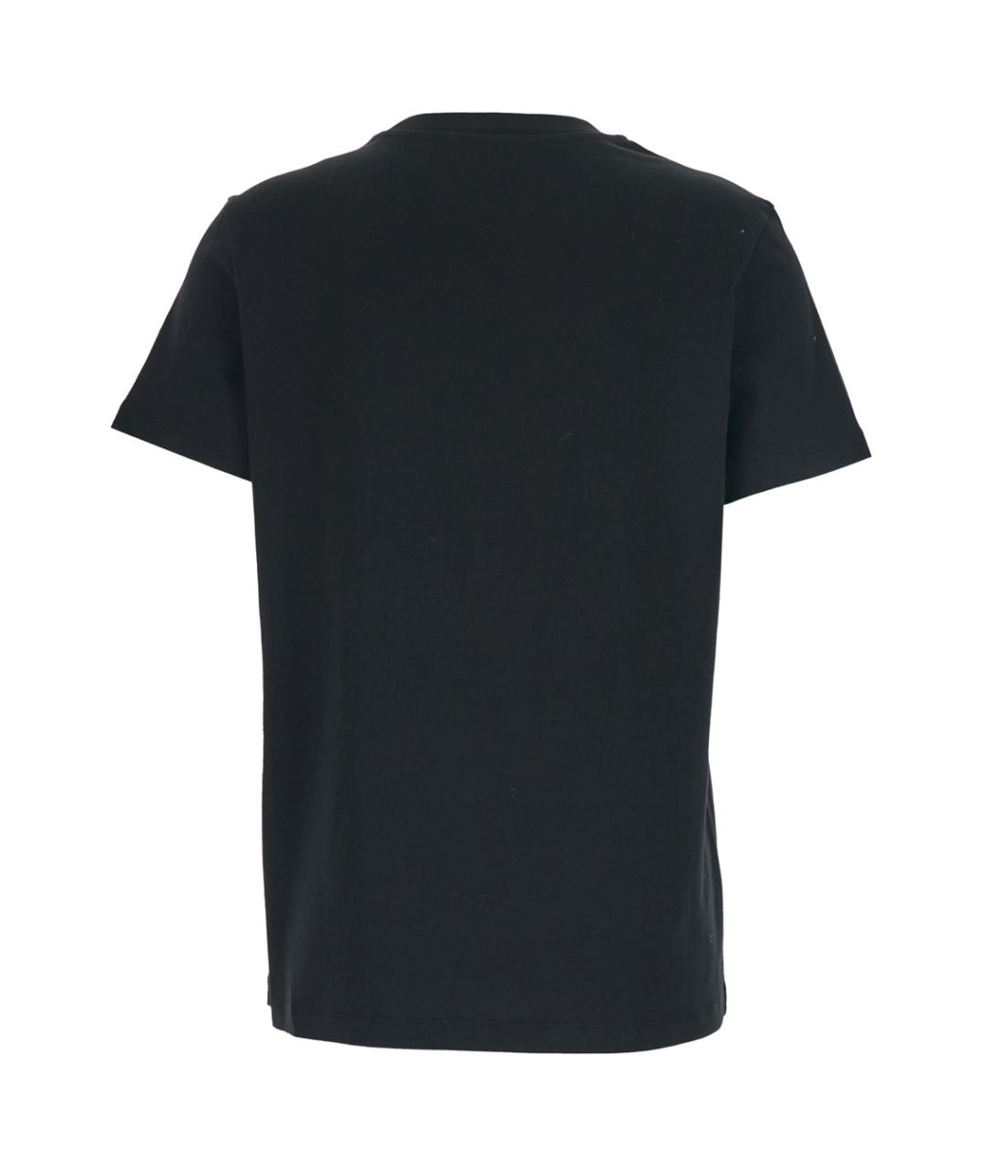 MONCLER Черная хлопковая футболка, фото 2