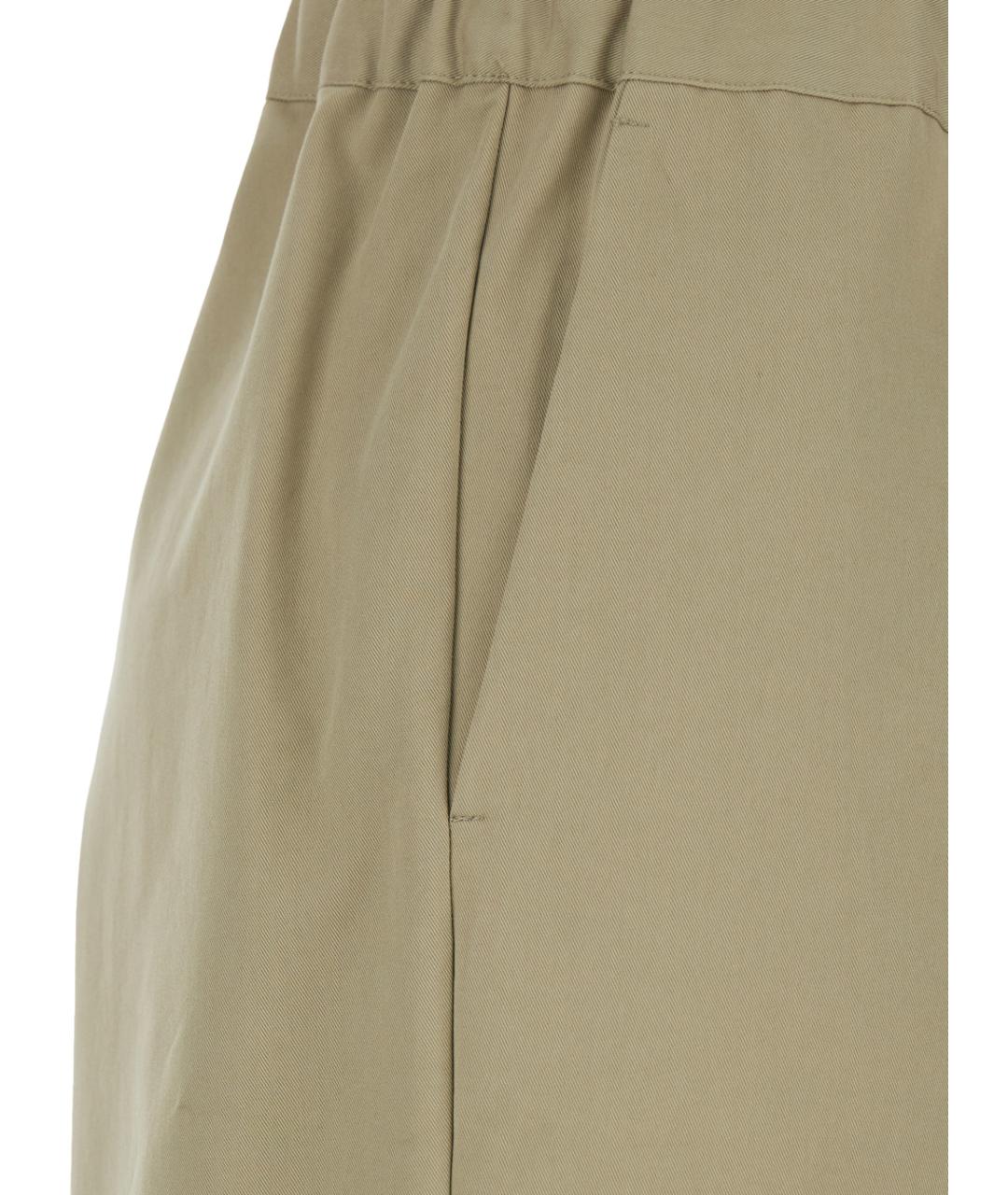 SEMICOUTURE Бежевые хлопковые прямые брюки, фото 3