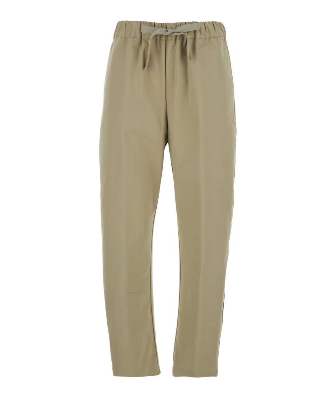 SEMICOUTURE Бежевые хлопковые прямые брюки, фото 1