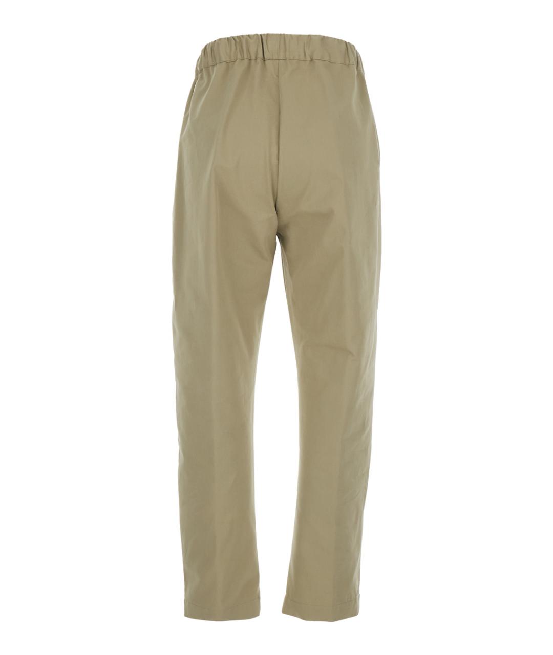 SEMICOUTURE Бежевые хлопковые прямые брюки, фото 2