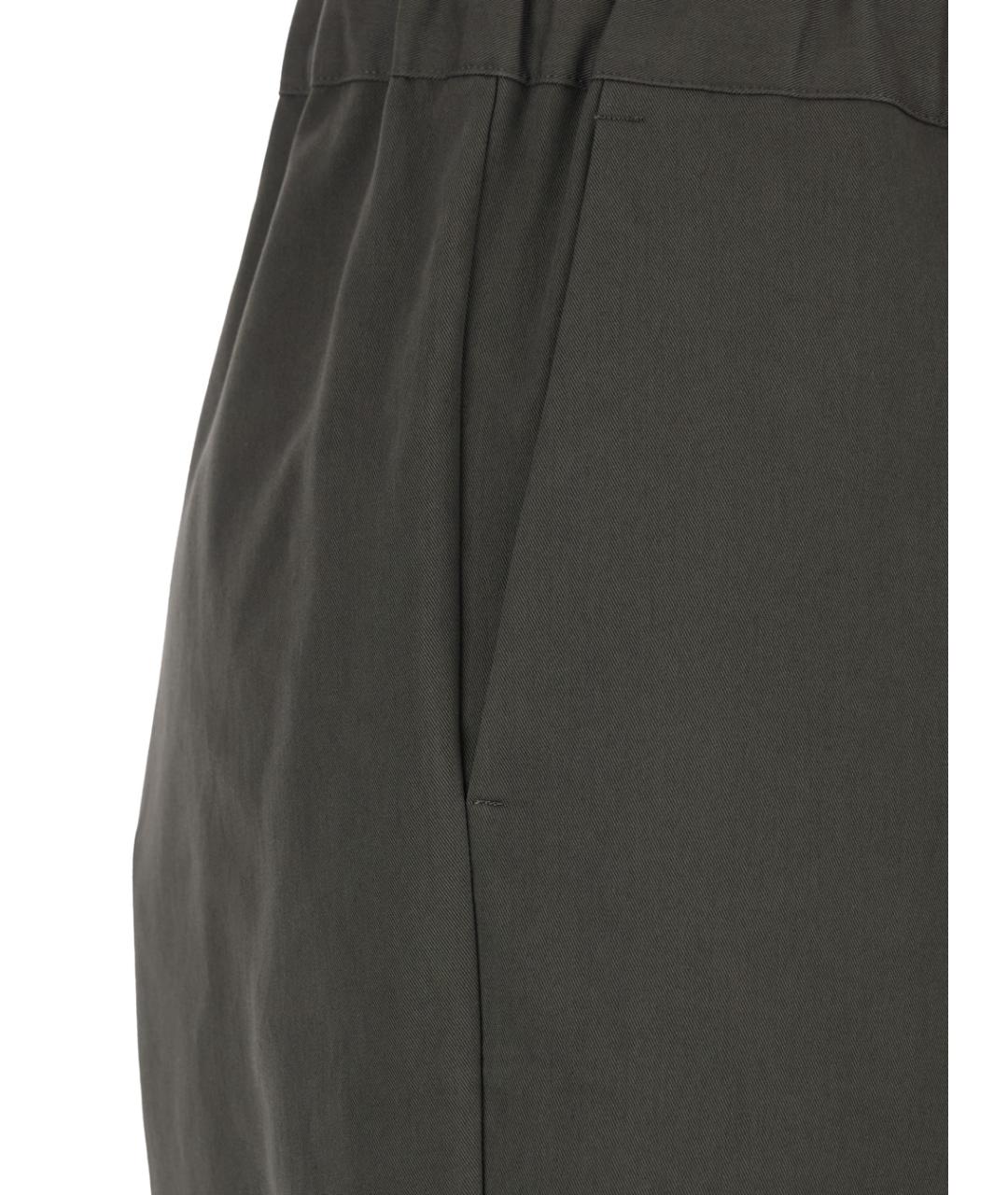 SEMICOUTURE Хаки хлопковые прямые брюки, фото 3