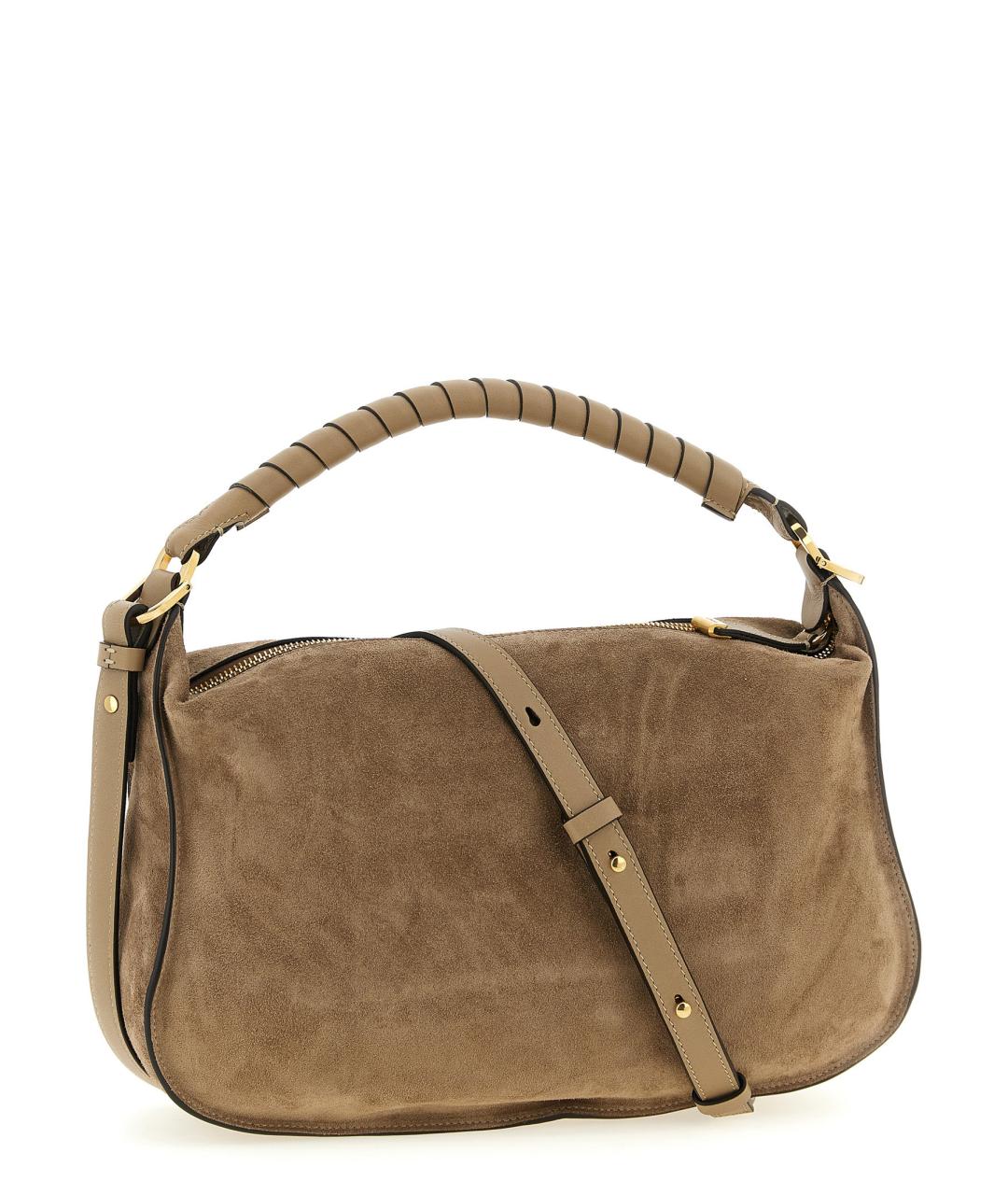 CHLOE Бежевая замшевая сумка через плечо, фото 2