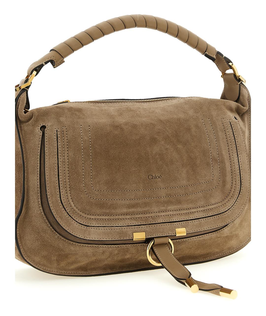 CHLOE Бежевая замшевая сумка через плечо, фото 3