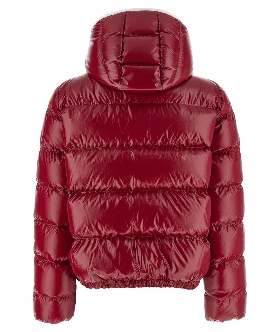MONCLER Красный полиамидовый пуховик, фото 3