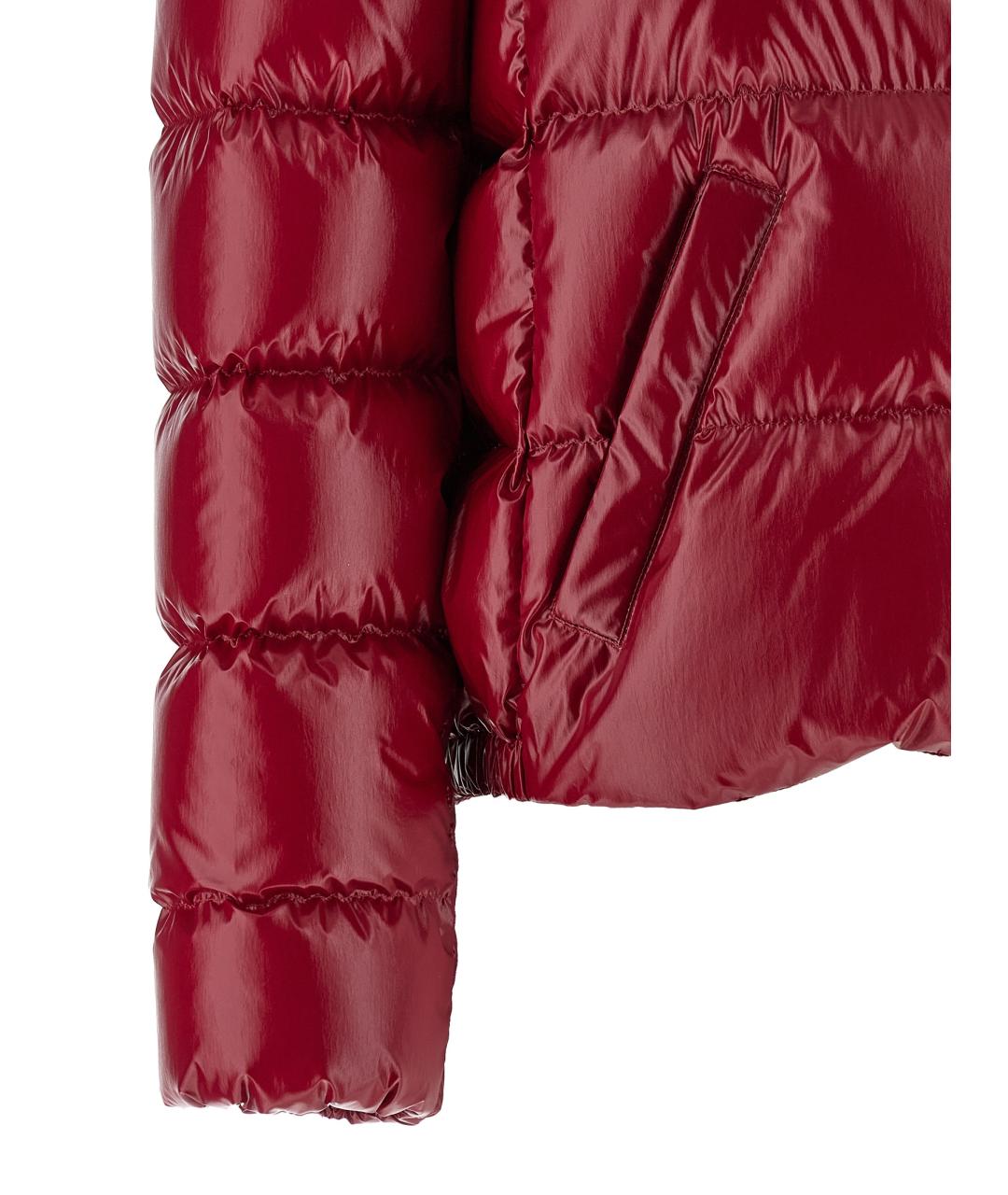 MONCLER Красный полиамидовый пуховик, фото 5