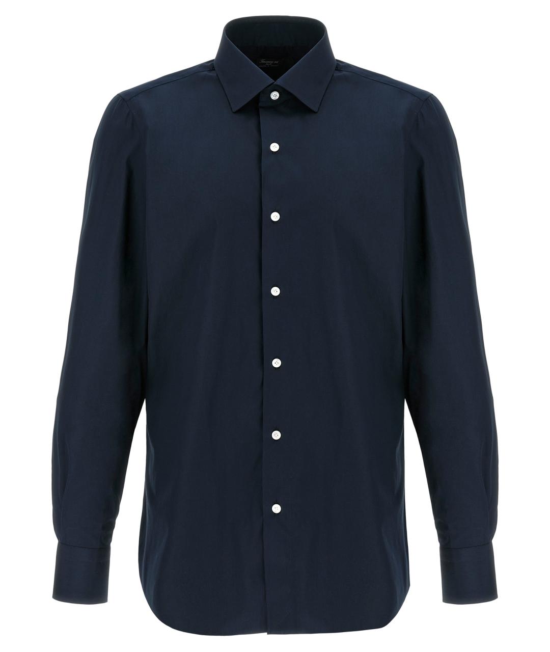 FINAMORE Синяя хлопковая кэжуал рубашка, фото 1