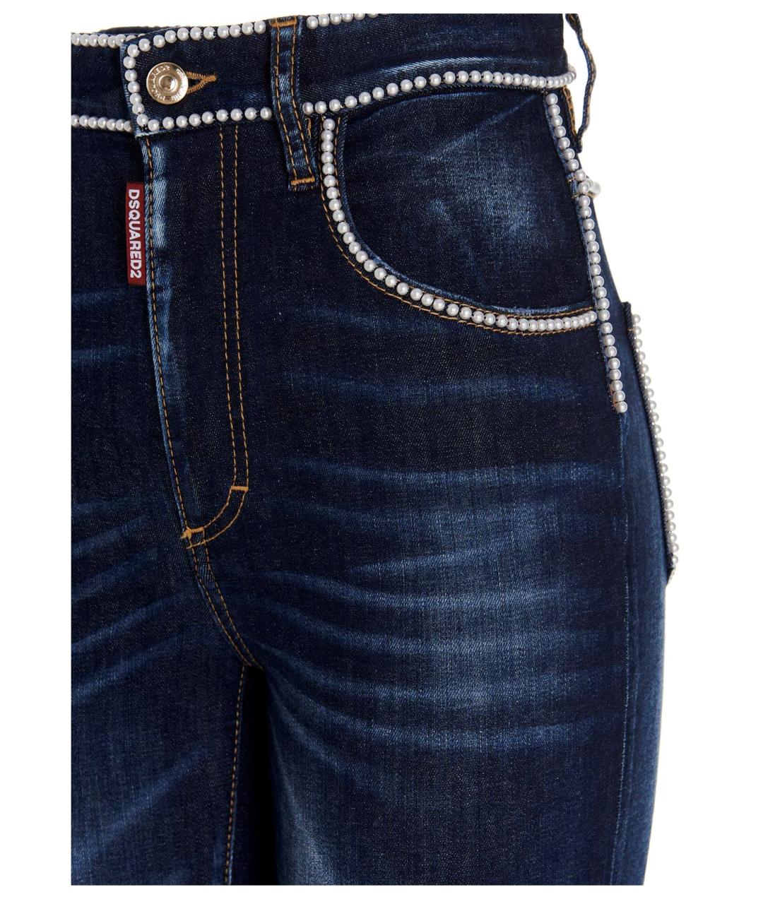 DSQUARED2 Синие хлопковые джинсы слим, фото 3