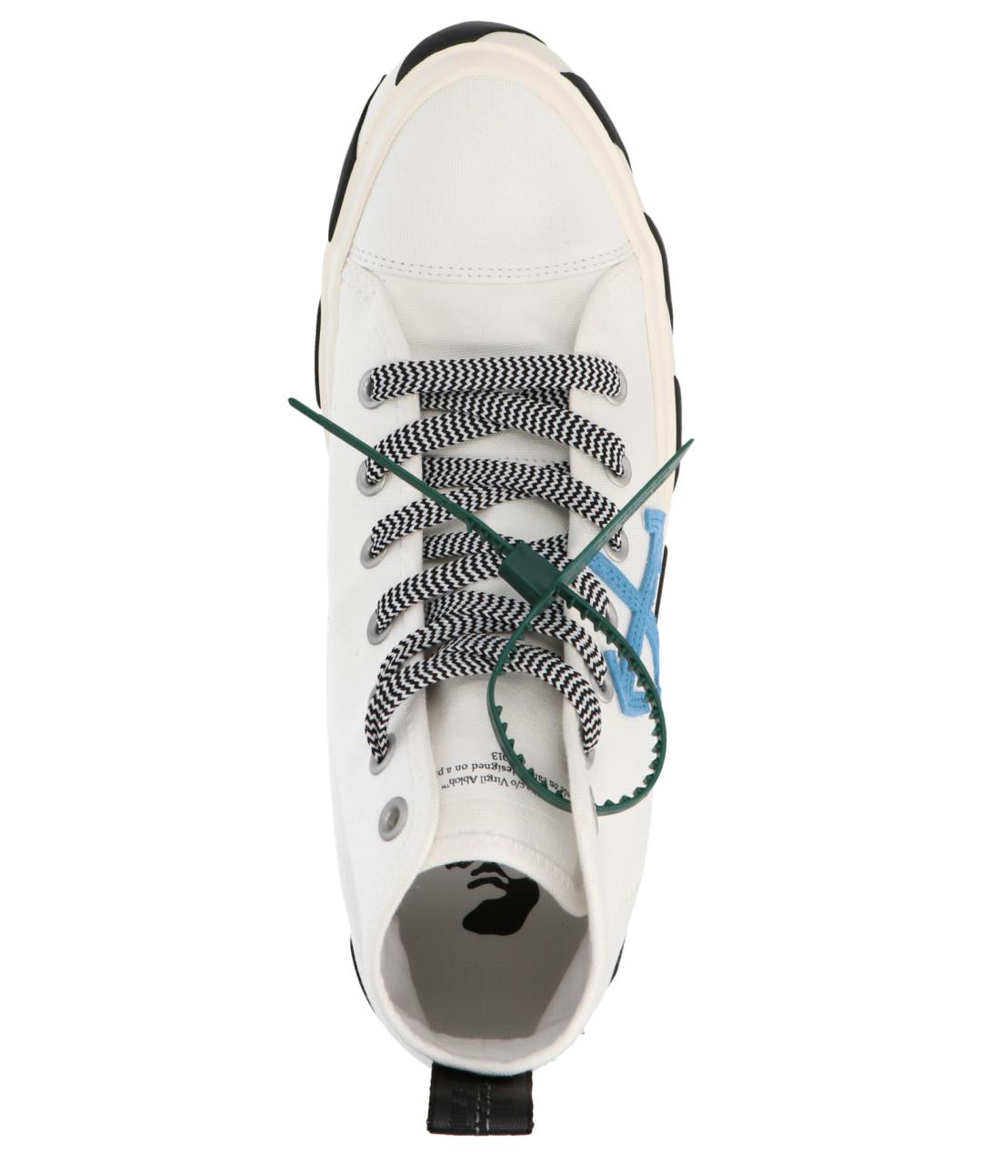 OFF-WHITE Белые текстильные высокие кроссовки / кеды, фото 4