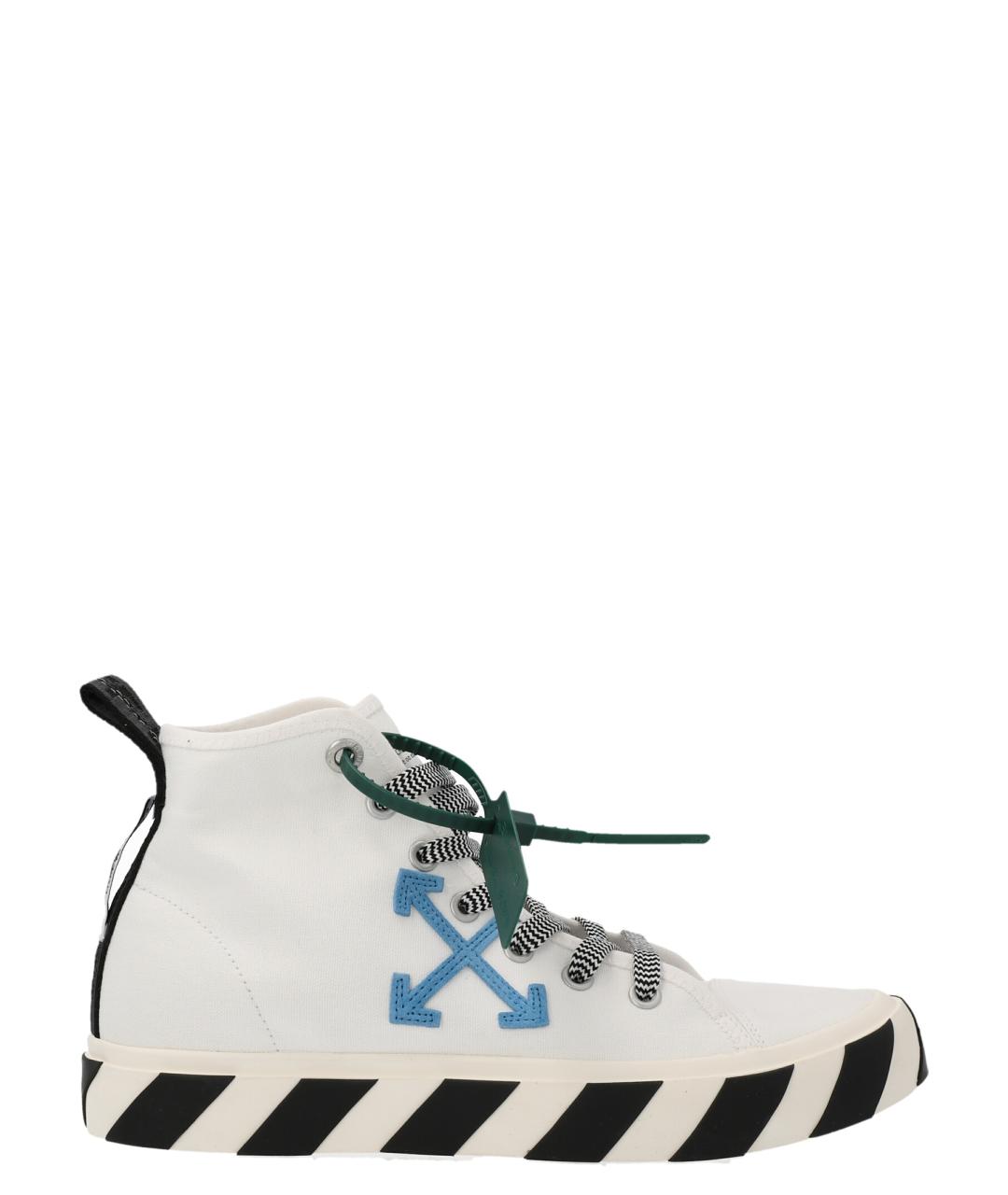 OFF-WHITE Белые текстильные высокие кроссовки / кеды, фото 1