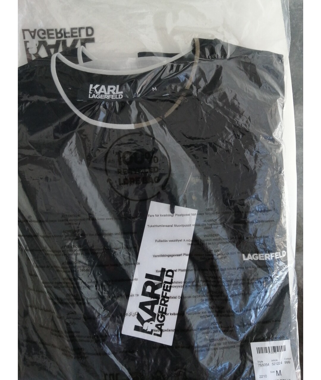 KARL LAGERFELD Черная хлопковая футболка, фото 4