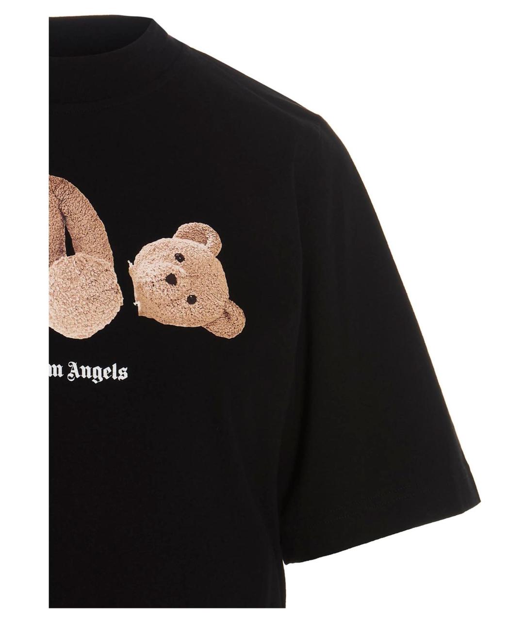 PALM ANGELS Черная хлопковая футболка, фото 3