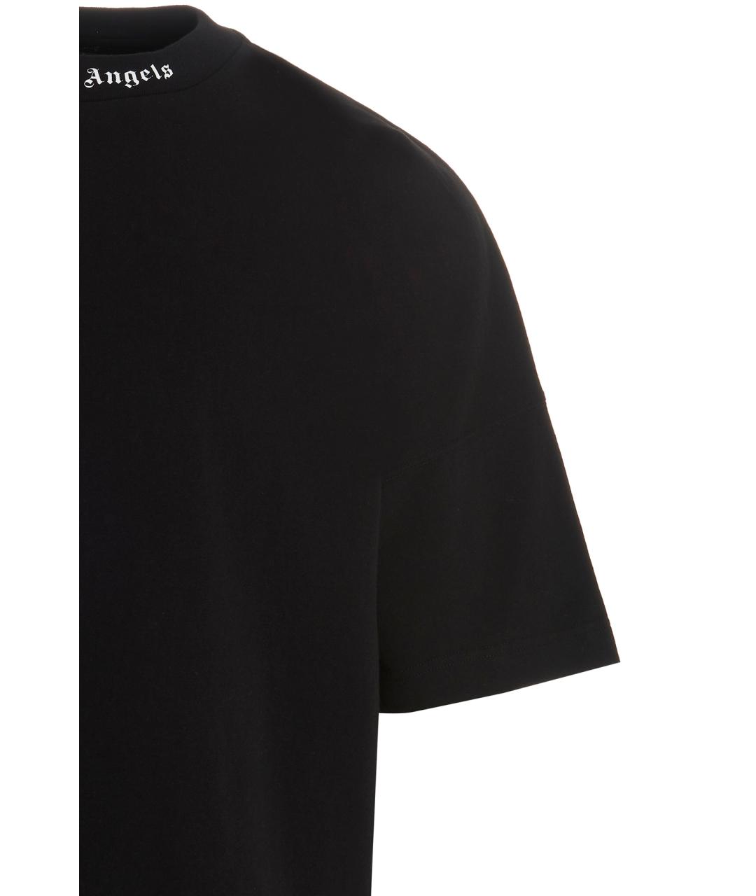 PALM ANGELS Черная хлопковая футболка, фото 3