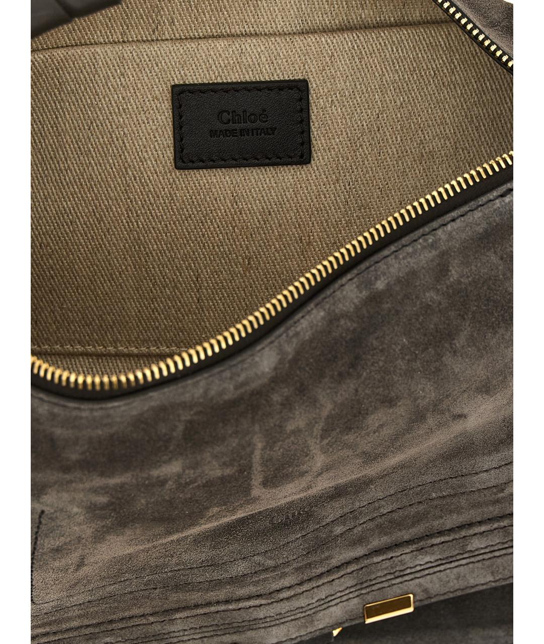 CHLOE Коричневая замшевая сумка через плечо, фото 4