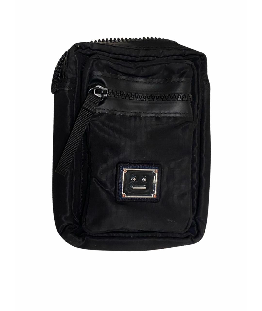 ACNE STUDIOS Черная тканевая сумка через плечо, фото 1