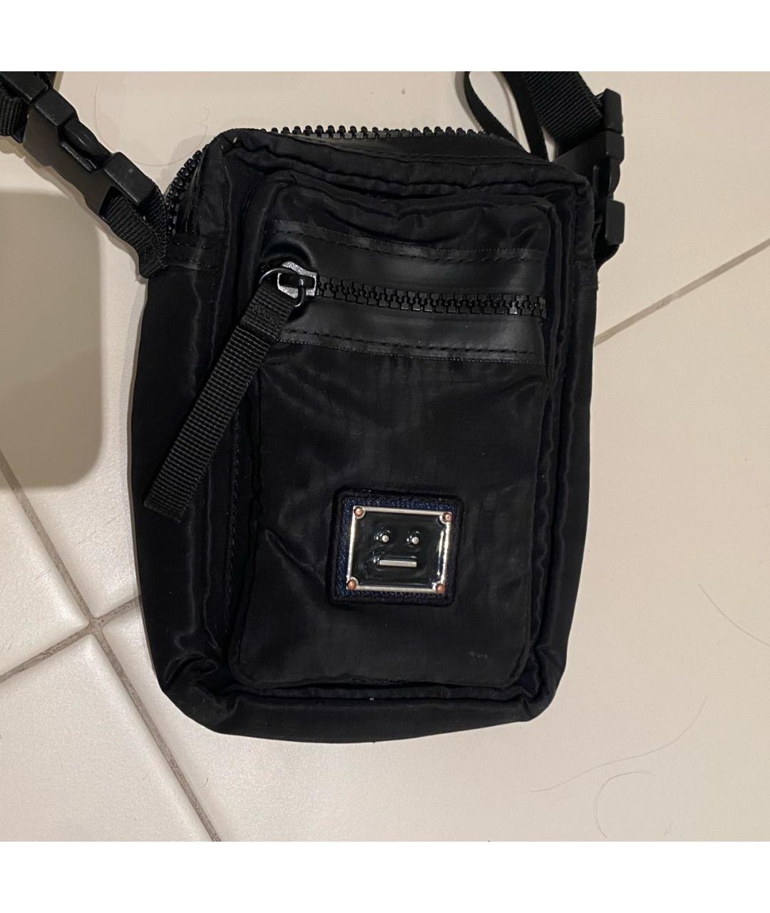 ACNE STUDIOS Черная тканевая сумка через плечо, фото 3