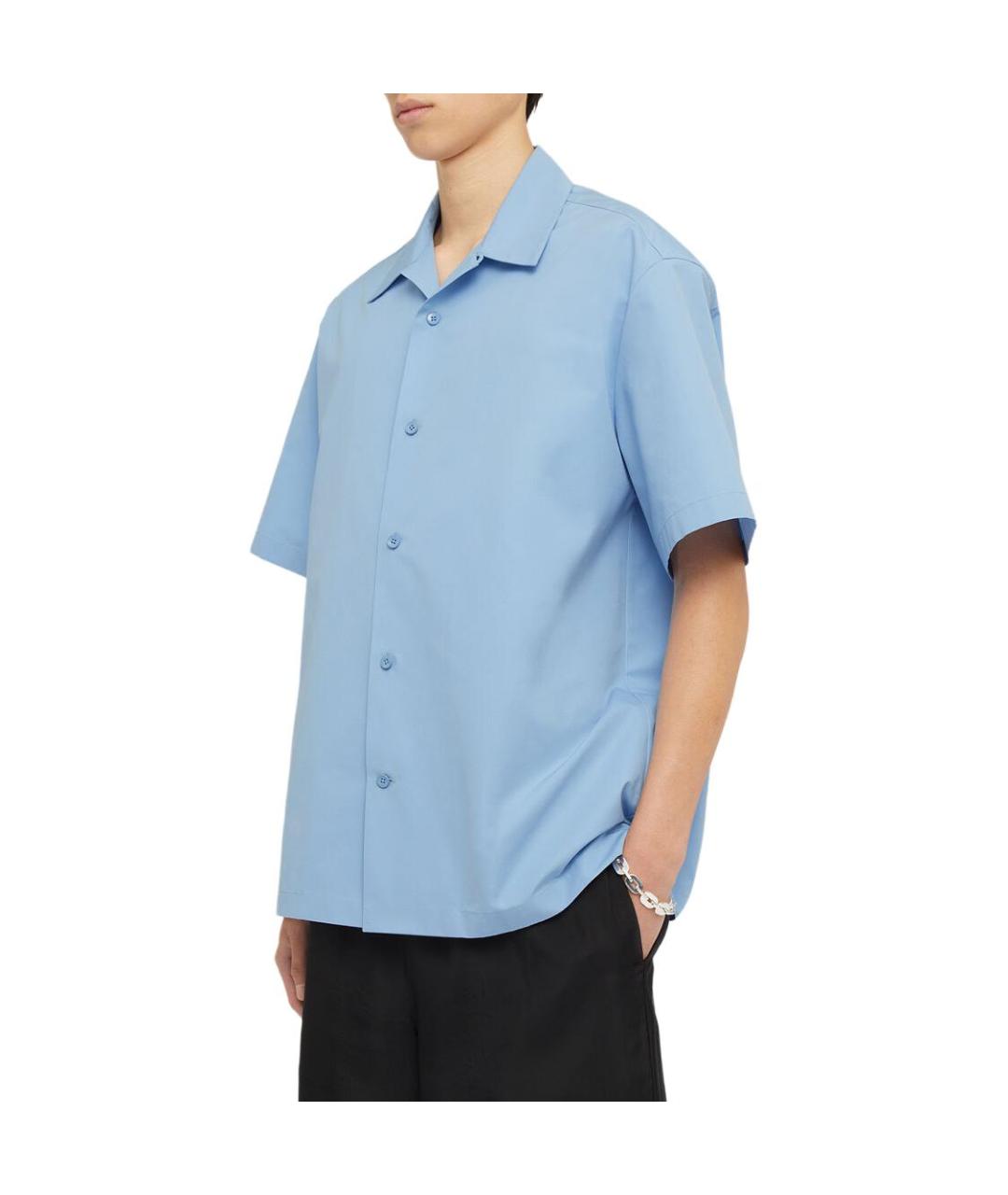 JIL SANDER Голубая хлопковая классическая рубашка, фото 5