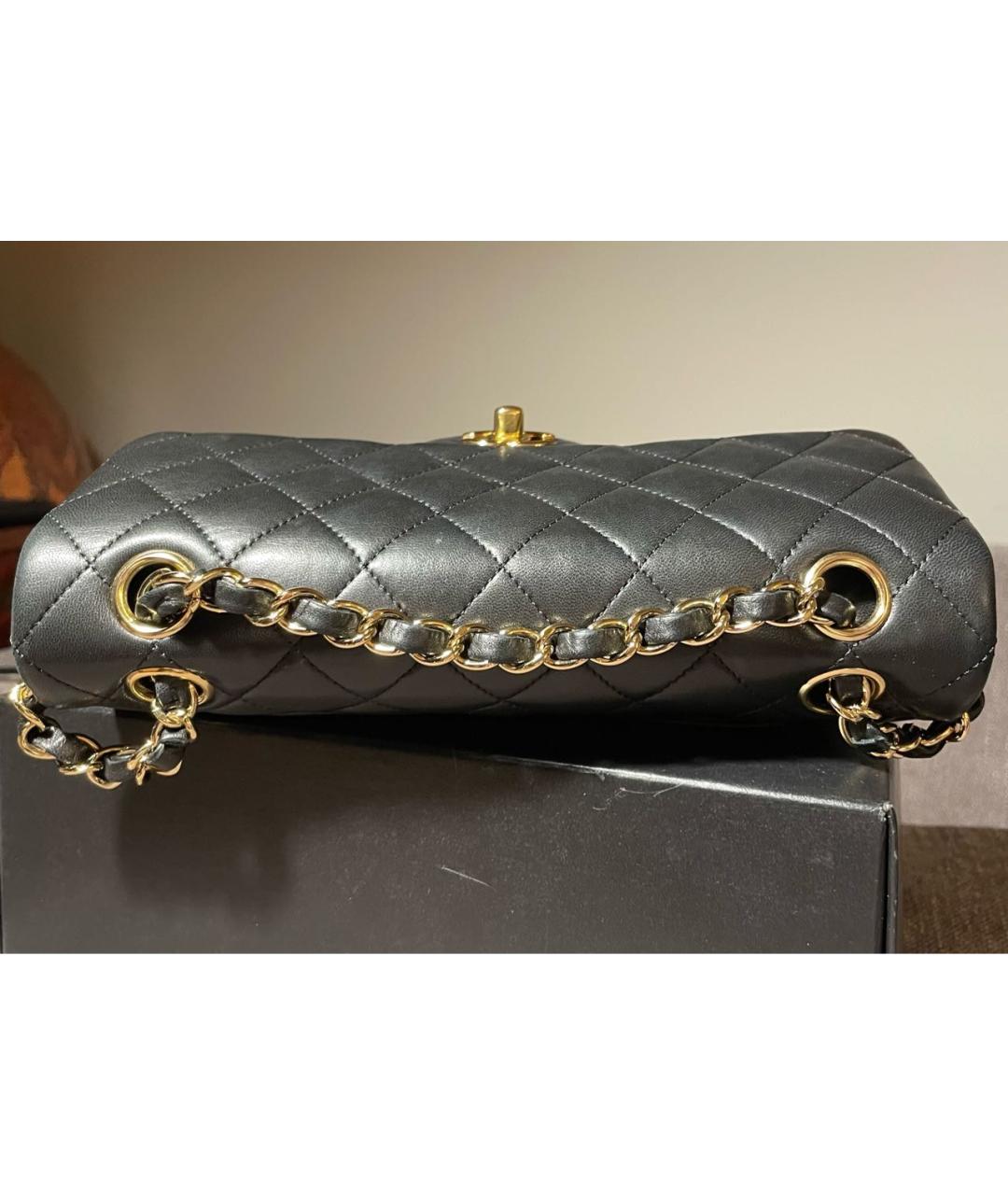 CHANEL Черная кожаная сумка через плечо, фото 4