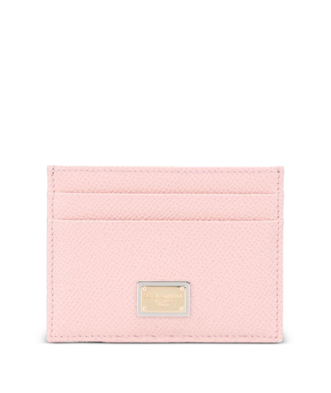 DOLCE&GABBANA Розовый кожаный кардхолдер, фото 1