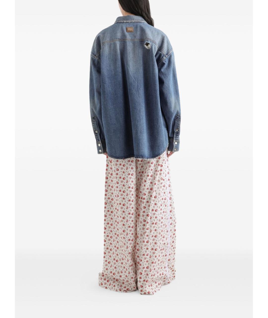 DOLCE&GABBANA Белые хлопковые брюки широкие, фото 2