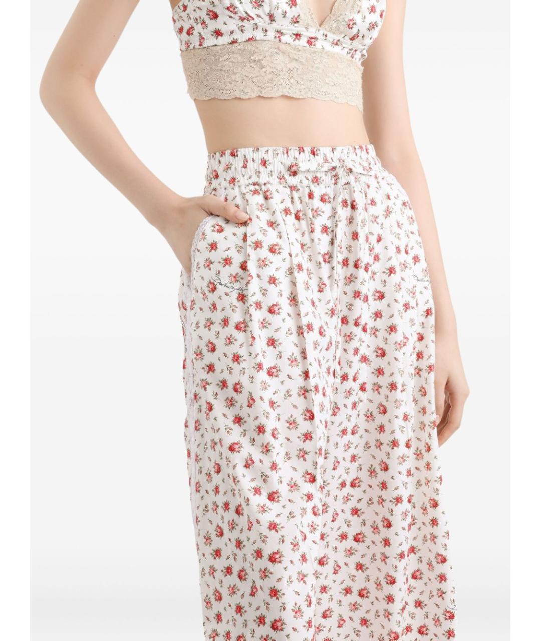 DOLCE&GABBANA Белые хлопковые брюки широкие, фото 5