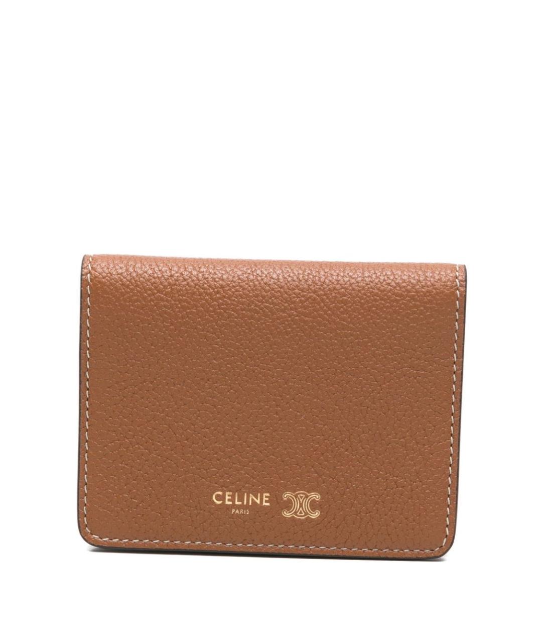 CELINE Коричневый кожаный кошелек, фото 1