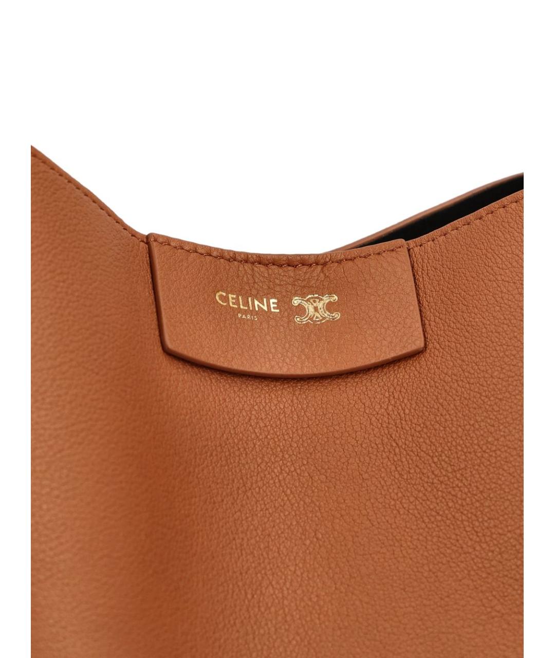 CELINE Коричневая кожаная сумка тоут, фото 4
